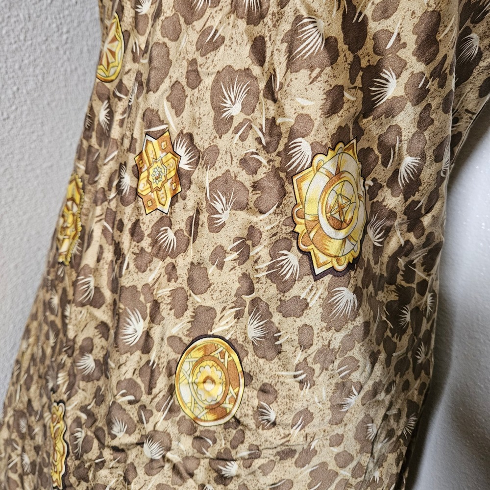 Victorias Secret Vintage 100% Silk Leopard Medallion Slip Dress Lingerie - Picture 4 of 5